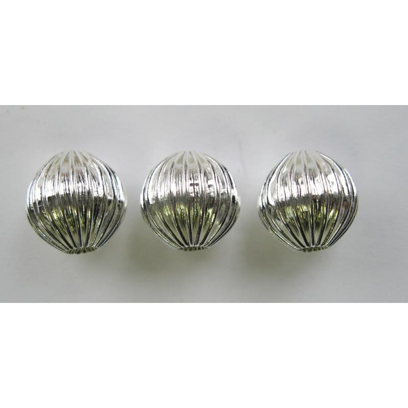 100 Perline Distanziatrici Rotonde In Metallo Ondulato A Forma Di Zucca Argentate Da 8 Mm 031 Pollici Per La Creazione Di Gioielli Cf92 8~p123457988