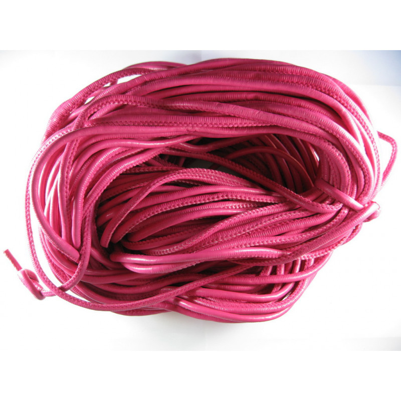 CORDINO FETTUCCIA SIMILPELLE TONDA 4 MM FUXIA