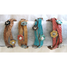 BRACCIALE CUOIO MULTIFILO...