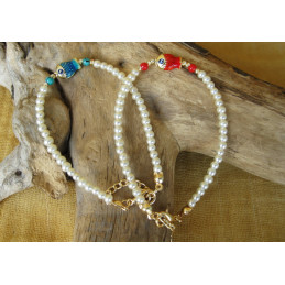 BRACCIALE CATENA E PERLE...
