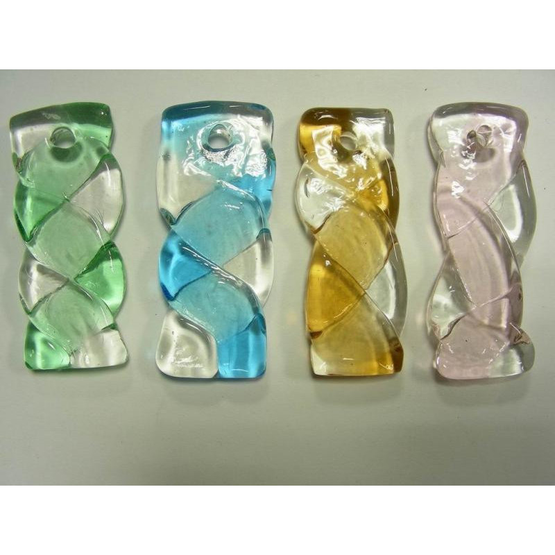 CREATCABIN 400 pz 2 fori Perline Half Tila 4 colori Misti Perline di Vetro Rettangolo Antico Mini Trasparente Vintage con Contenitore In Plastica per Braccialetti Artigianali Collane Orecchini